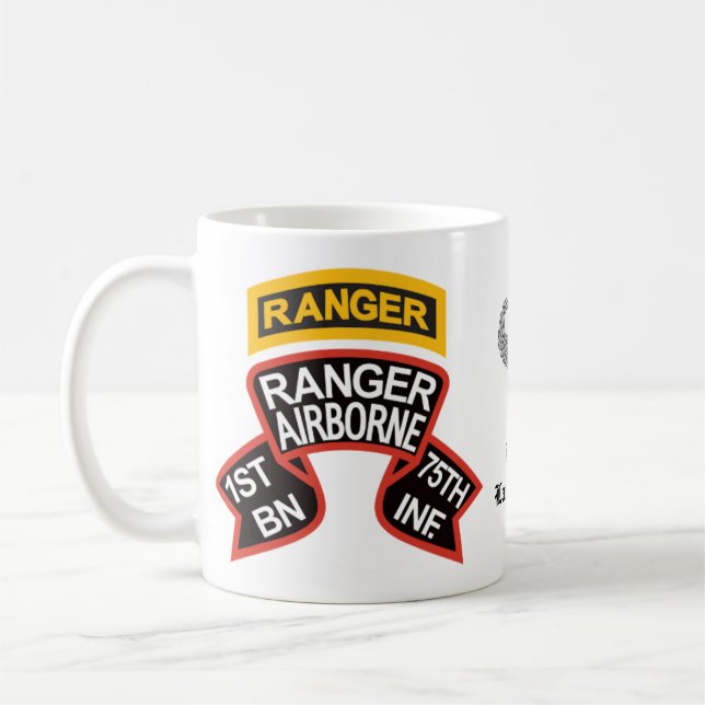 1. Ranger BN, altmodischer Scroll & Tab, Kampfspru Kaffeetasse (Links)