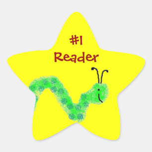 #1 Reader Bookworm Stern-Aufkleber