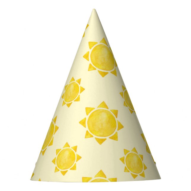 1. Reise um den Sonnenhut - Yellow Boho Partyhütchen (Vorderseite)