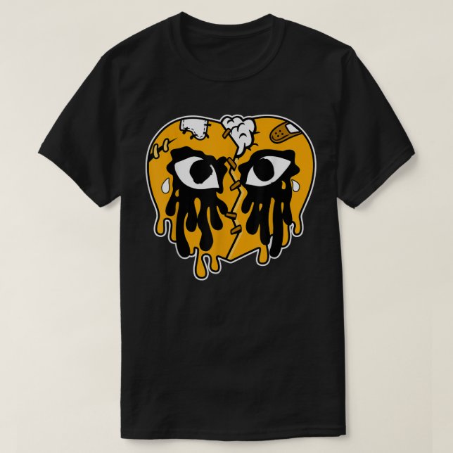 1 Retro T-Shirt Loser Lover Gelber Tropfen Herzerk (Design vorne)