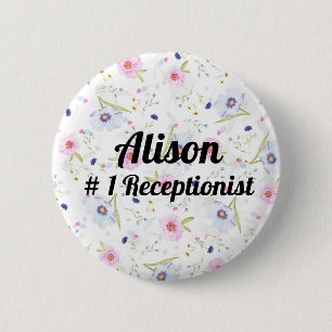 # 1 Rezeptionist - lustig, neu, bearbeitbar Button