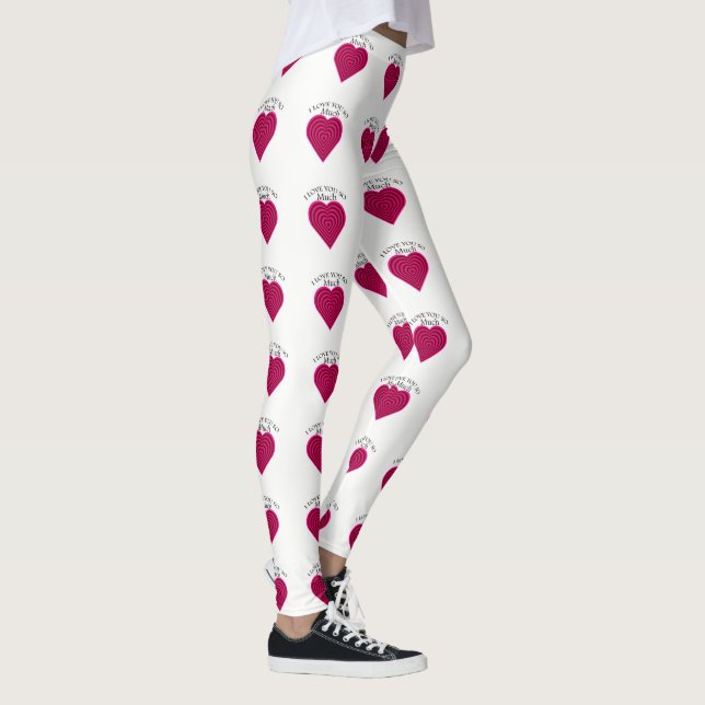 1 rosa Schwarzes HerzMulti pink Farbe I Liebe Sie  Leggings (Rechts)