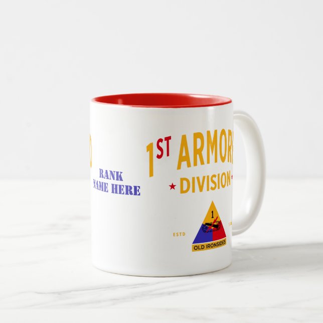 1. Rüstungsabteilung "Alte Ironen" Zweifarbige Tasse (VorderseiteRechts)