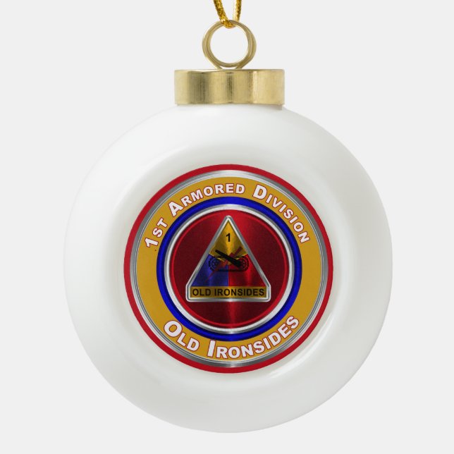 1. Rüstungsabteilung - Weihnachten bewahren Keramik Kugel-Ornament (Vorderseite)