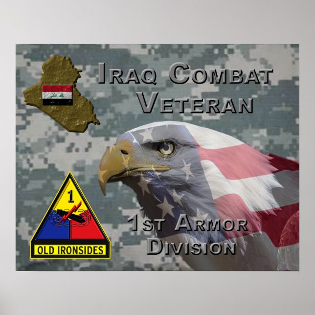 1. Rüstungsdiv Irak-Kampfveteran Poster (Vorne)