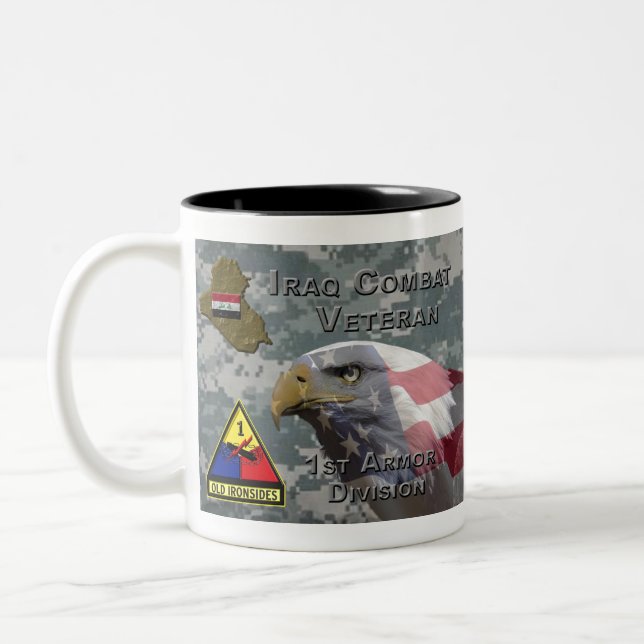 1. Rüstungsdiv Irak-Kampfveteran Zweifarbige Tasse (Links)