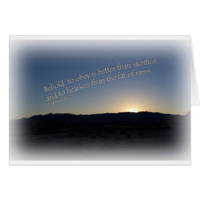 1 Samuel 15:22 Coucher de soleil Bordure blanche (Devant horizontal)