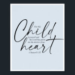 1 Samuel 1:27 Dual-Schriftart Blue Background Poster<br><div class="desc">Für dieses Kind habe ich gebetet,  und der Herr hat mir die Wünsche meines Herzens gegeben. -1 Samuel 1:27 Dual Schriftart Blue Background</div>