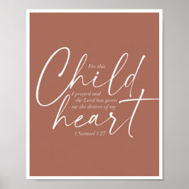 1 Samuel 1:27 Dual-Schriftart-Clay-Rust-Hintergrun Poster