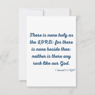 1 Samuel 2:2 KJV Bible Verse Flat Greeting Card Karte