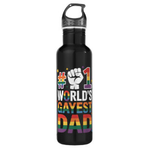 #1 Schwulster Vater der Welt Lustiger Vatertag LGB Edelstahlflasche