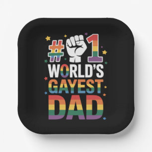 #1 Schwulster Vater der Welt Lustiger Vatertag LGB Pappteller