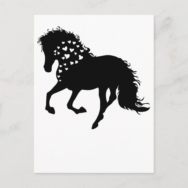 1- Shirt, Reitpferd, T-Shirt, Pferdeschlitten Postkarte (Vorderseite)
