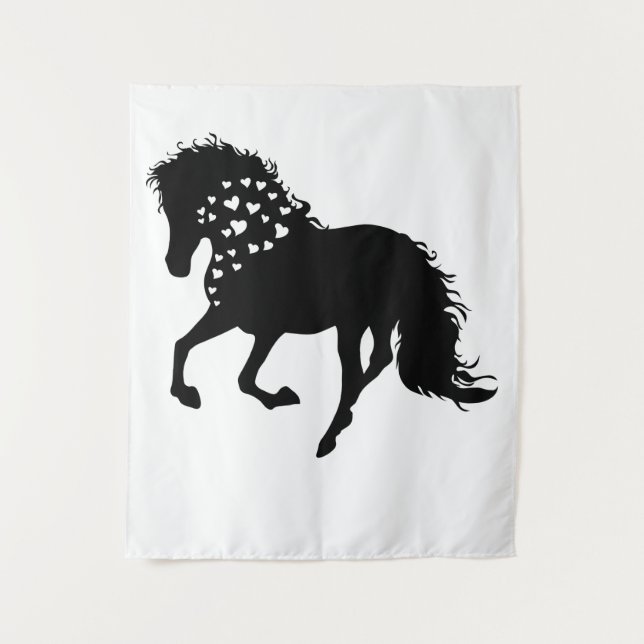 1- Shirt, Reitpferd, T-Shirt, Pferdeschlitten Wandteppich (Vorderseite)