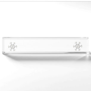 1-Silber und Gold Snowflake 3-D Look Namensplakette