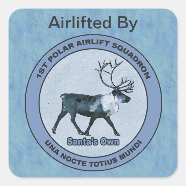 1. Sonderlieferung für den Polar Airlift Quadratischer Aufkleber (Vorderseite)