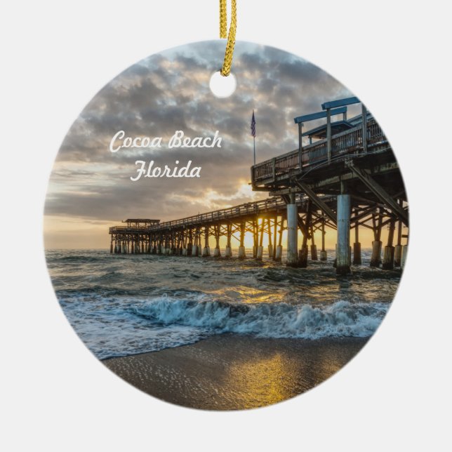 1. Sonnenaufgang 2017 Kakaostrand Keramik Ornament (Vorne)