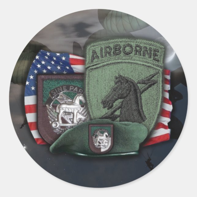 1. Spezialoperationbefehl socom ussocom Stock Runder Aufkleber (Vorderseite)