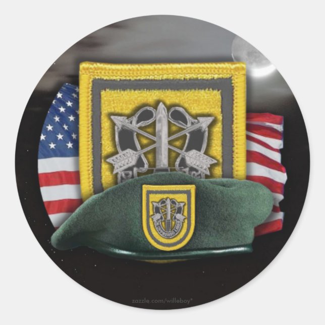 1. Spezielle Kräfte Veteranen flashen Namensaufkle Runder Aufkleber (Vorderseite)