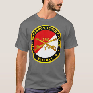 1. Squadron 180. Kavallerie Zweig Veteran Red Whit T-Shirt