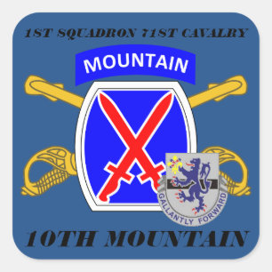 1. SQUADRON 71. CAVALRY 10. BERGSTECKER QUADRATISCHER AUFKLEBER