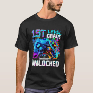 1. Stufe Entsperrte Gamer Boys Kinder erster Tag T-Shirt