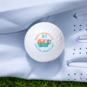 #1 Super Vater Comic Book Buble Custom Foto Golfball