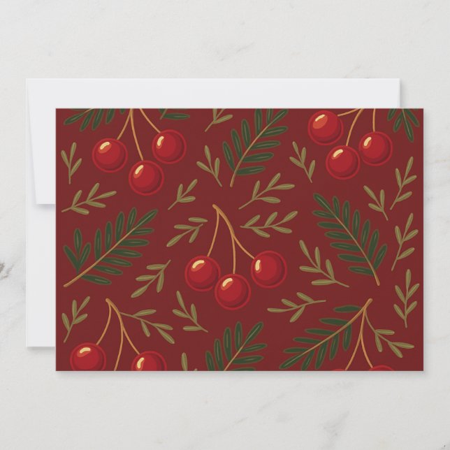 🎄 1. Sweet Cherry Holiday Charm Collection Einladung (Vorderseite)