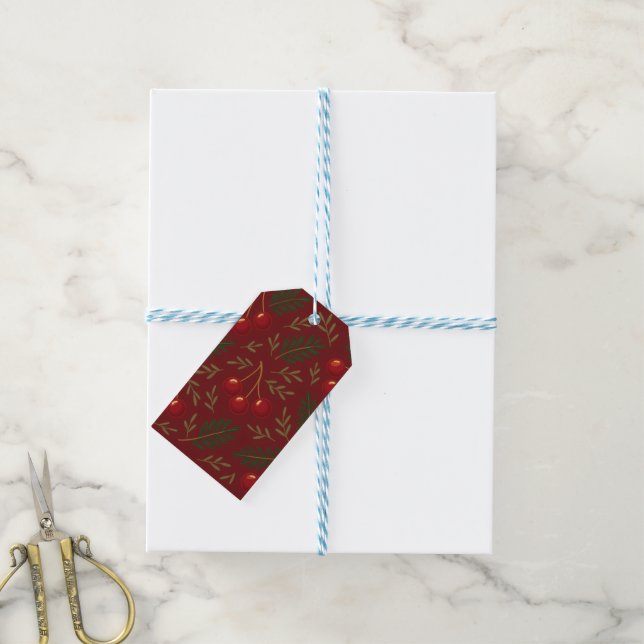 🎄 1. Sweet Cherry Holiday Charm Collection Geschenkanhänger (Mit Garn)