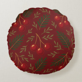 🎄 1. Sweet Cherry Holiday Charm Collection Rundes Kissen