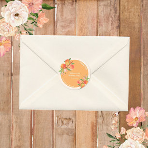 1 Sweet Peach 1. Geburtstagsaufkleber Runder Aufkleber