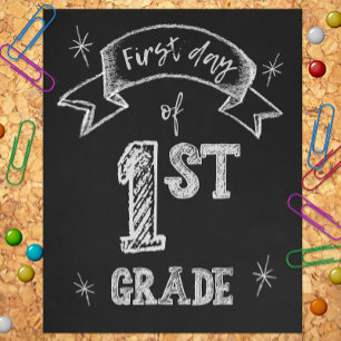 1. Tag der 1. Klasse, erster Tag zurück zur Schule Fotodruck