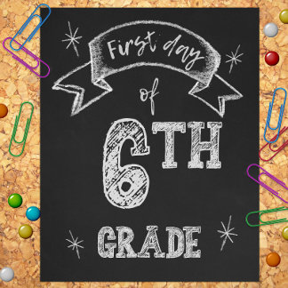 1. Tag der 6. Klasse, erster Tag zurück zur Schule Fotodruck
