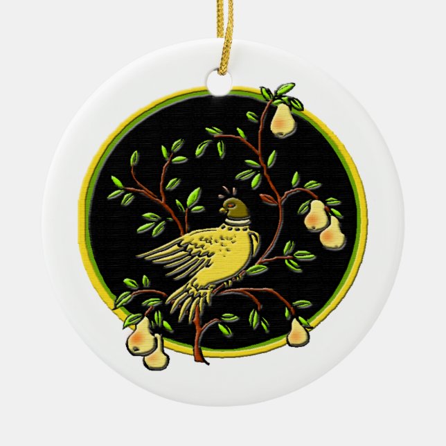 1. Tag von Weihnachten Keramikornament (Vorne)