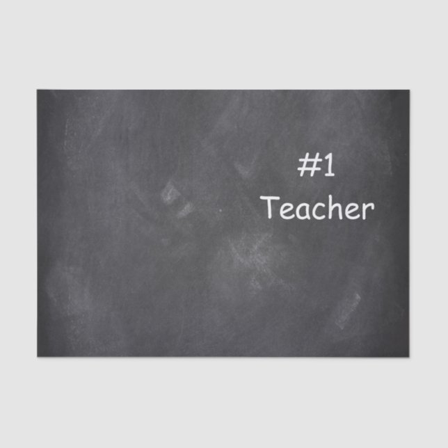#1 Teacher Chalkboard Design Geschenk Idee Seidenpapier (Vorderseite)