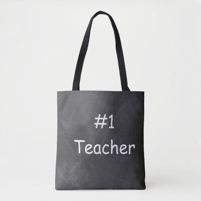 #1 Teacher Chalkboard Design Geschenk Idee Tasche (Vorderseite)