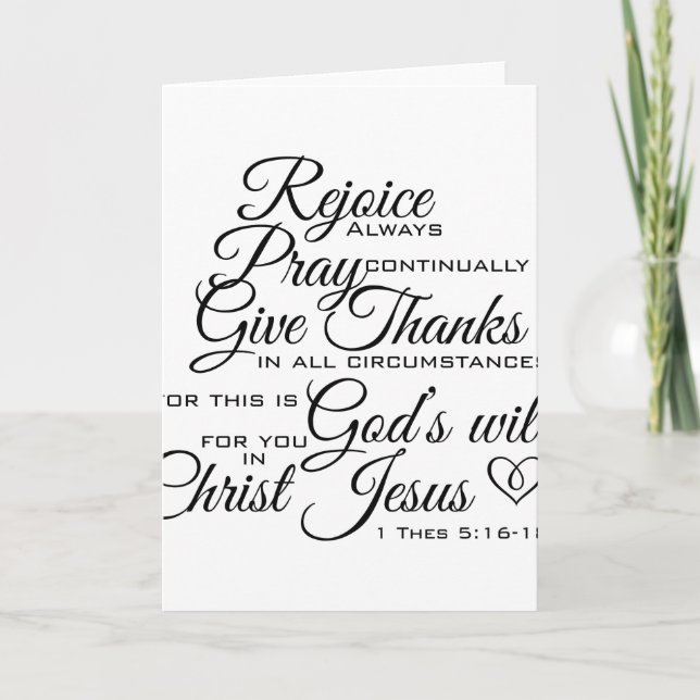 1 Thes 5:16-18 - Kunst der Schrift Dankeskarte (Vorderseite)