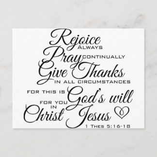 1 Thes 5:16-18 - Kunst der Schrift Postkarte