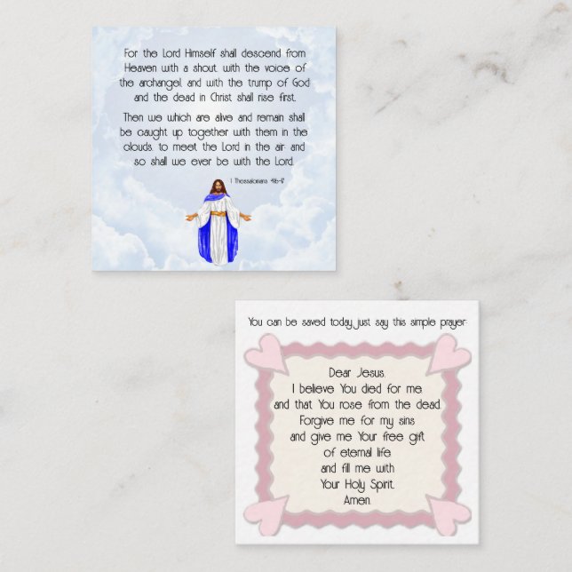1 Thessalonians 4:16-17 Card Quadratische Visitenkarte (Vorne/Hinten)
