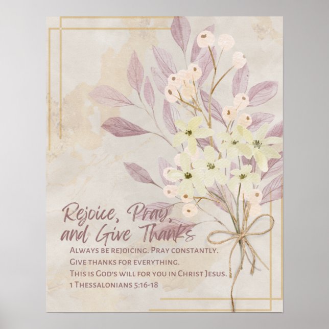 1 Thessaloniciens 5:16-18 | Poster (Devant)