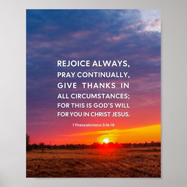 1 Thessaloniker 5:16-18 freuen sich immer Poster (Vorne)