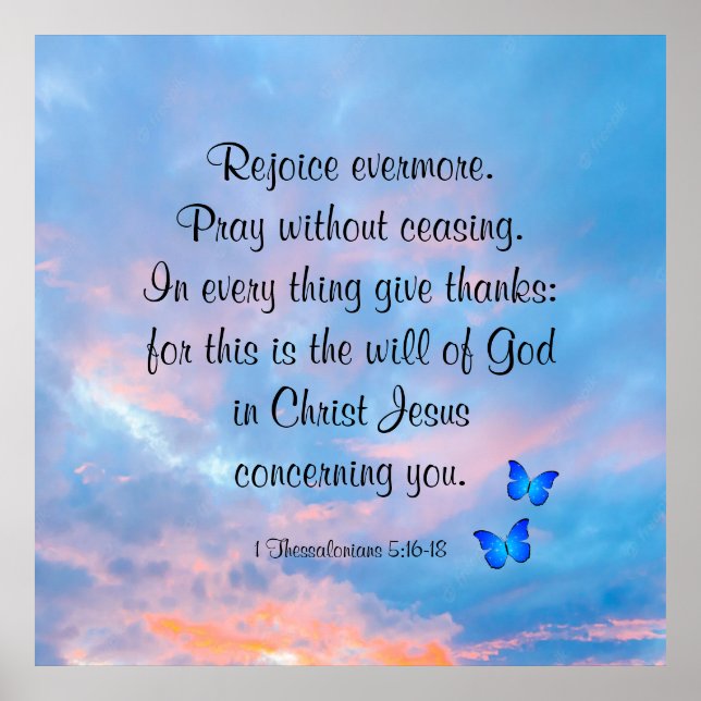 1 Thessaloniker 5:16-18 Poster (Vorne)