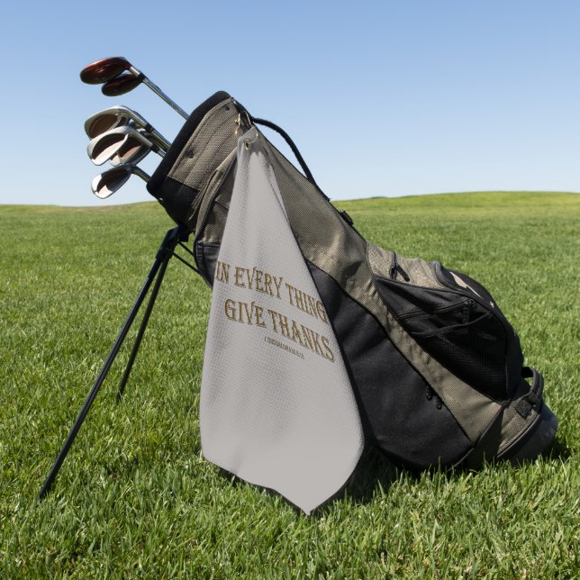 1 Thessaloniker 5:18 Golfhandtuch (Gras)