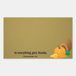 1 Thessaloniker 5:18 In allem danke. Rechteckiger Aufkleber