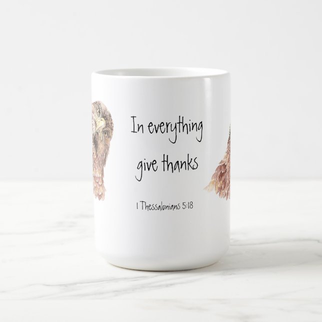 1 Thessaloniker 5:18 Schrift, Niedlicher Vogel Kaffeetasse (Mittel)