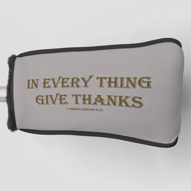 1 Thessaloniki 5:18 Golf Head Cover Headcover (Vorderseite)