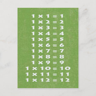 #1 Times Table Carte Postale Amusants Enfants et E