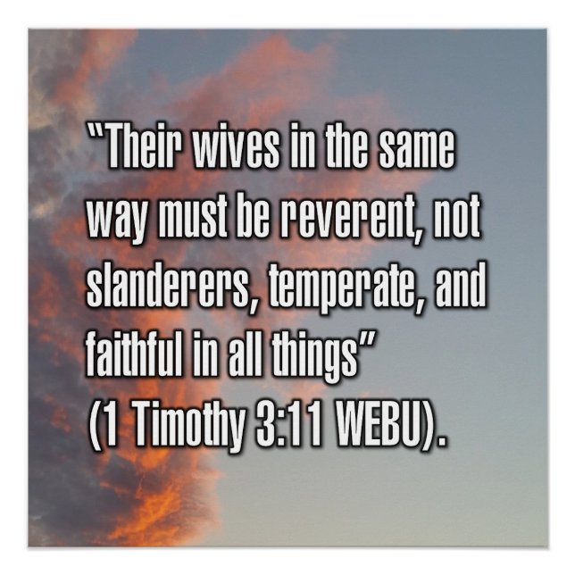 1 Timotheus 3:11 WEBU Poster (Vorderseite)