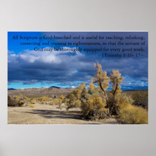1 Timothy-3:16, 17 Rauch Bush Poster