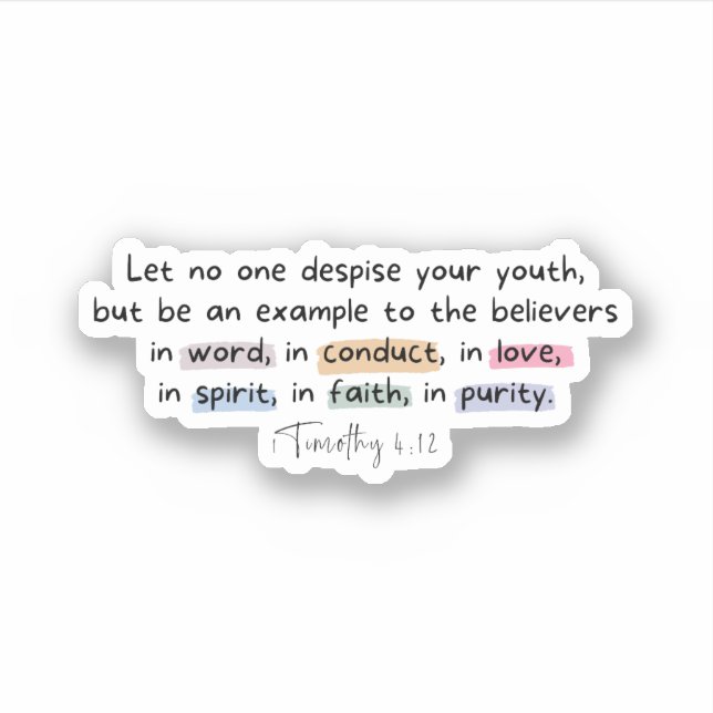 1 Timothy 4:12 Aufkleber (Vorderseite)